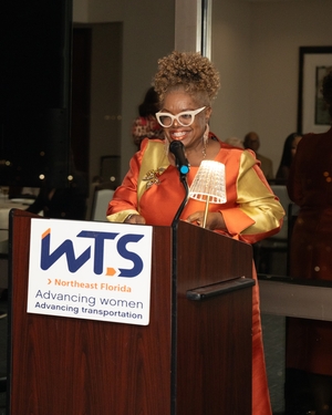 woman at podium
